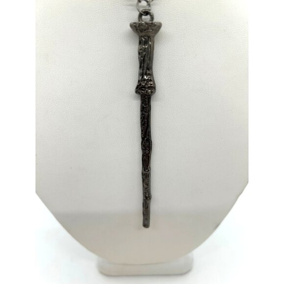 Jewelry - Wizard Magic Wand Necklace Pendant Silvertone Goth Fantasy Film Prop Costume